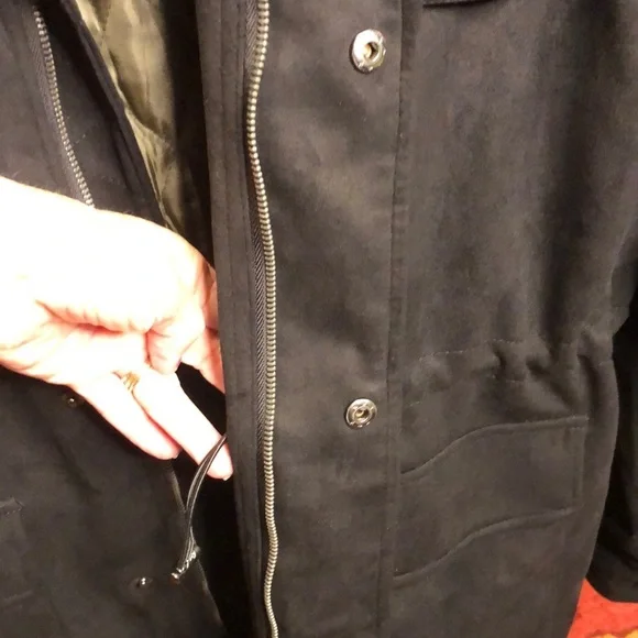 Men's Black Soft suede-like Jacket Coat with quilted lining by Robert Graham XXL - Picture 3 of 8